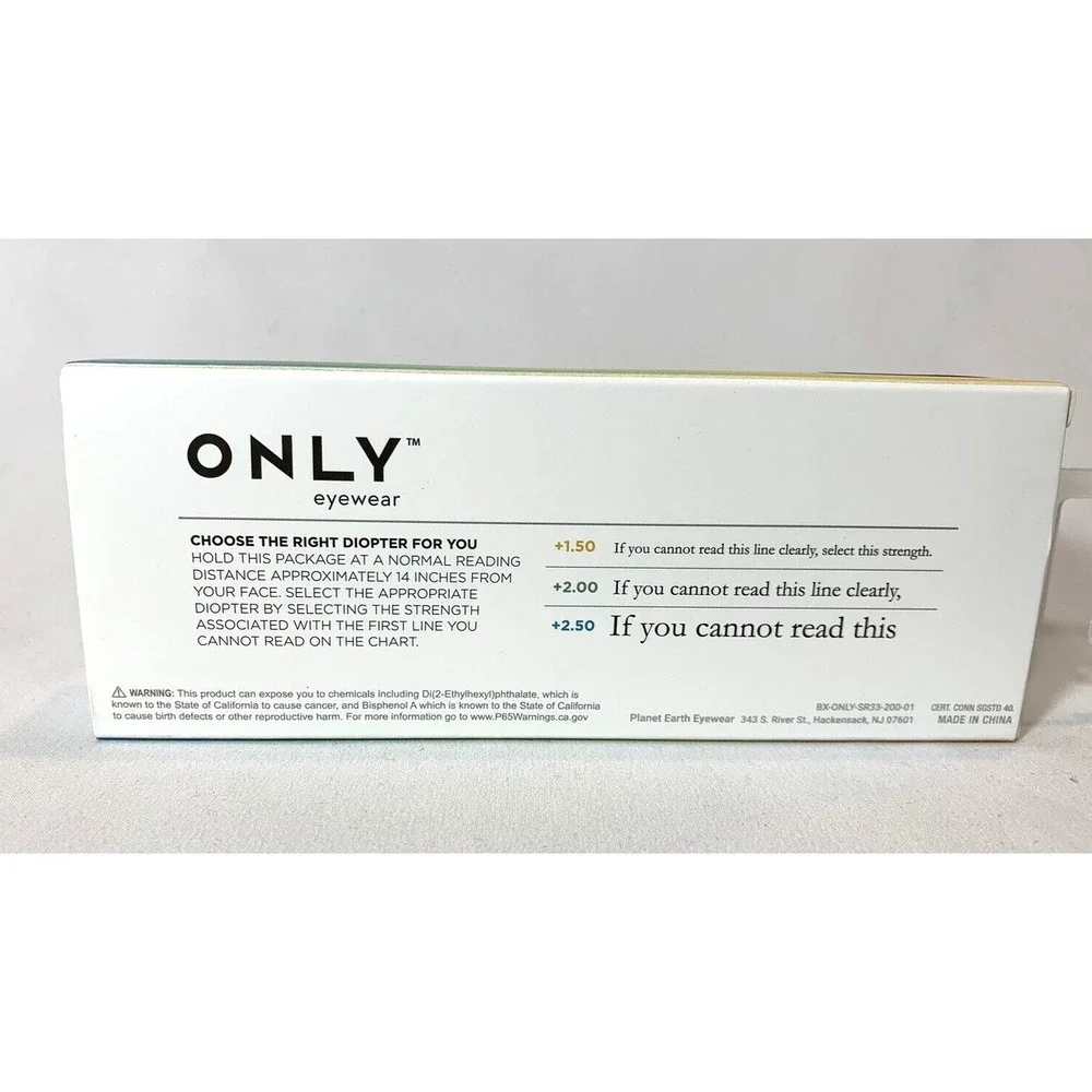 ONLY Eyewear Sunglasses Womens Bifocal Readers 2.00‎ Cat Eye The Designer NEW